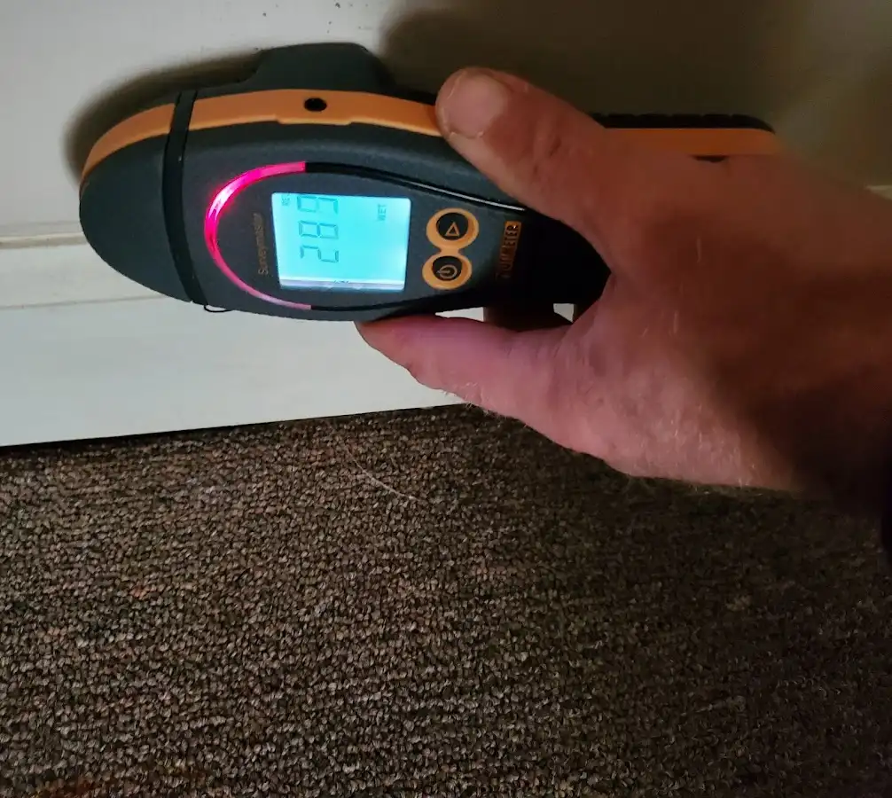 Moisture detection at baseboard during Sewage Cleanup & Sanitation in Bluefield